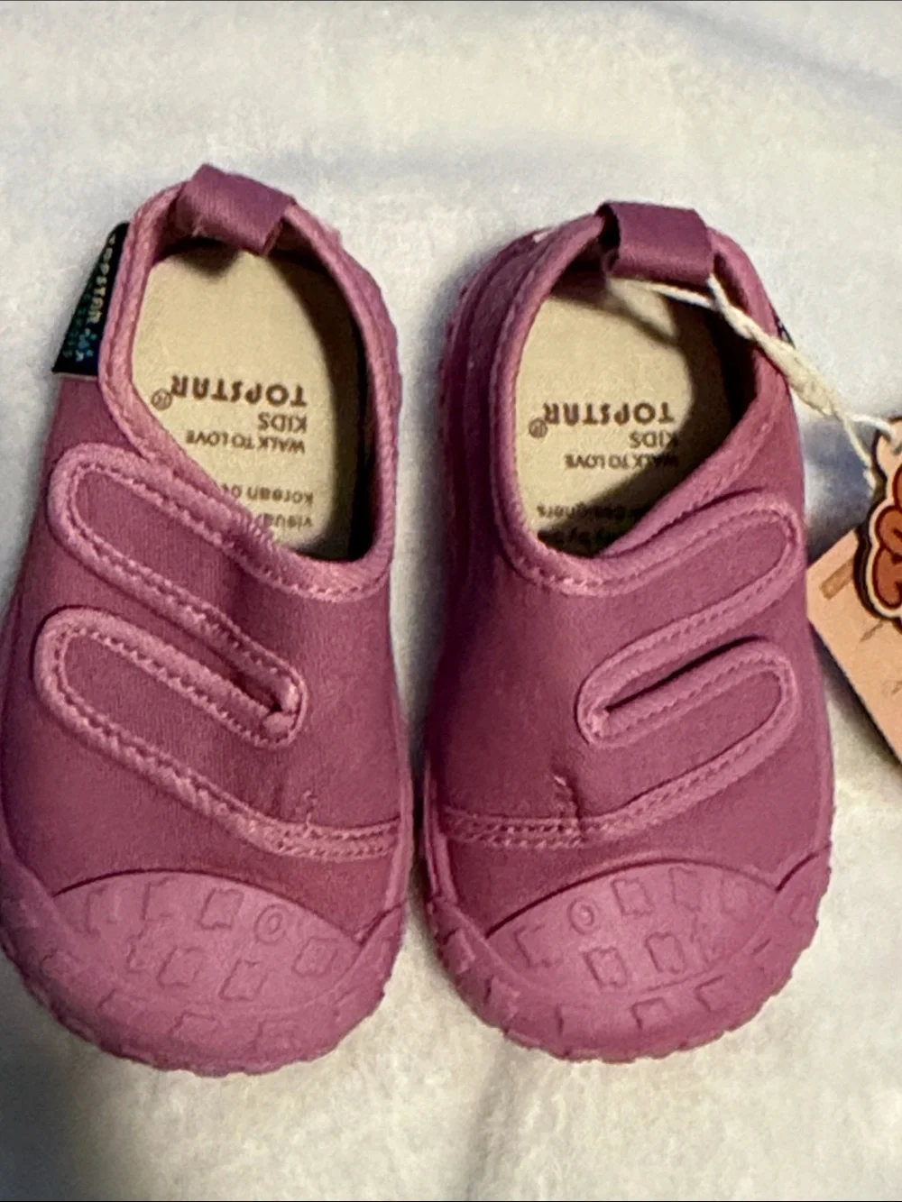 Pink Kids Walker Shoes with Hook-and-Loop Straps
